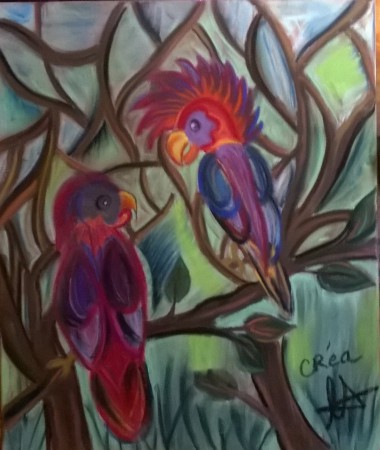 Pastels secs sur toile